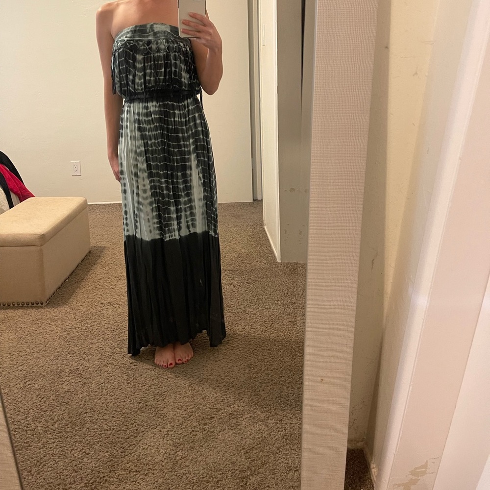 Blue tie-dyed maxi